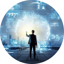 Professional analyzing operational communication scenarios and strategic decisions