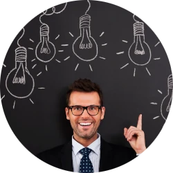Smiling manager using Blowfish secure messaging app for protected communications
